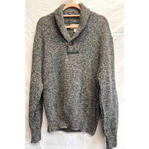 American Eagle Outfitters Shawl Collar Wool Blend Sweater Large Heather Gray